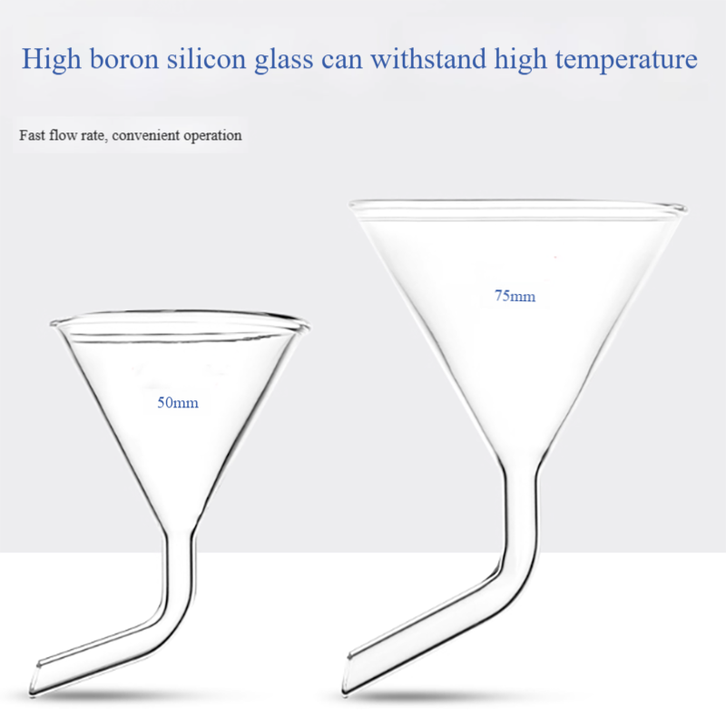 Feeding - Glass bent neck triangular funnel digestion