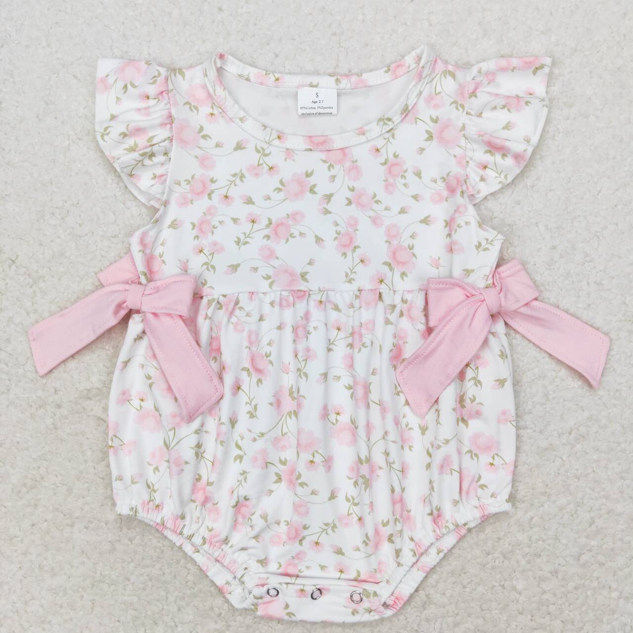 Newborn Baby Girl Romper Floral - Infant girls pink floral Rompers Clothing