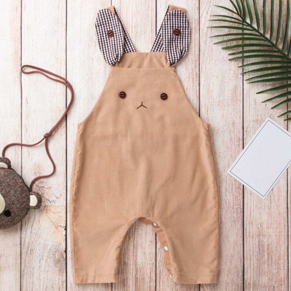 Infant Photography Props Outfit - Corduroy Baby Jumpsuit Newborn Soft Cotton