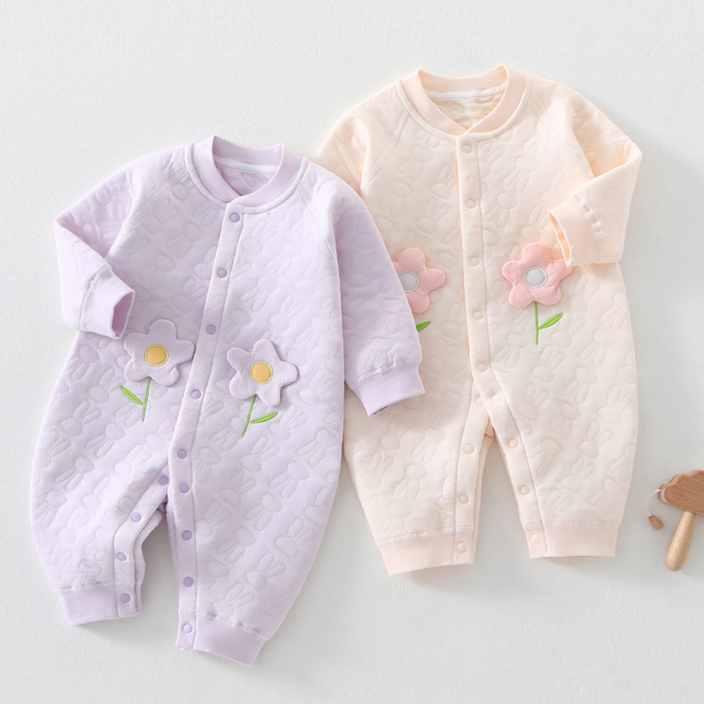 Newborn Baby Girl Romper Floral - Baby Girls Clothes Quilted Warm Autumn