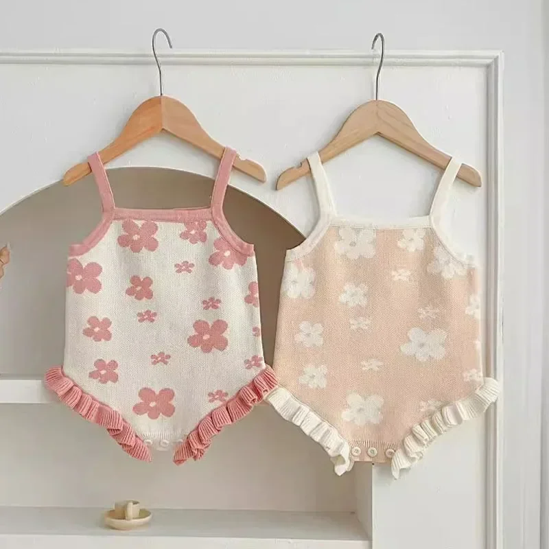 Newborn Baby Girl Romper Floral - Autumn Newborn Baby Girls Bodysuits Sleeveless