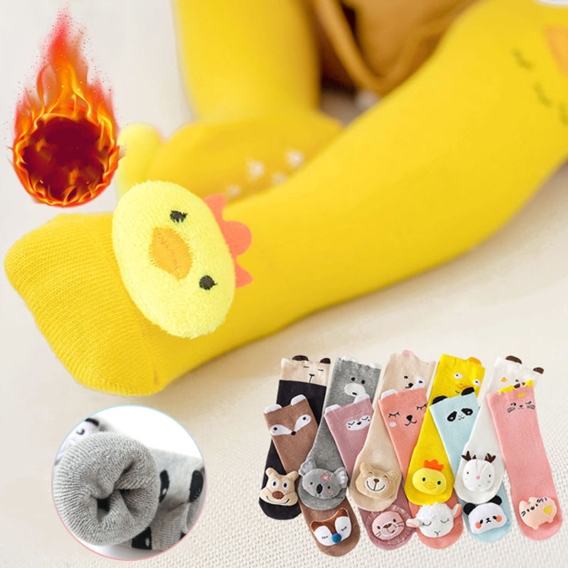 Unisex Baby Socks Non Slip - Winter Thick Cotton Kids Long Socks