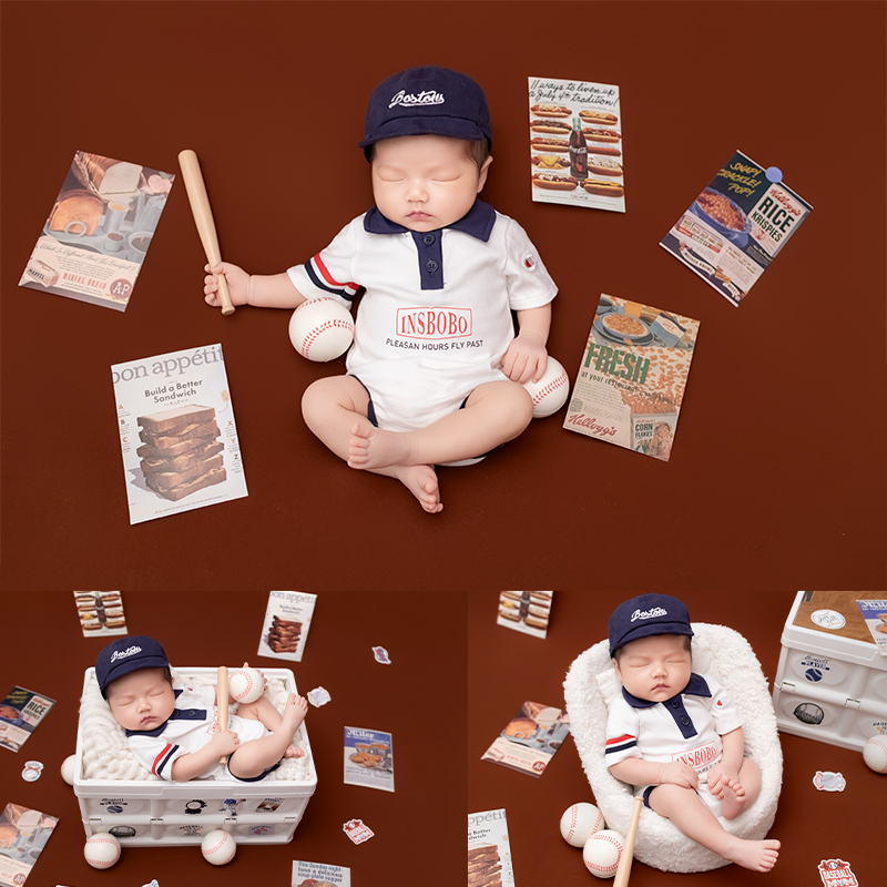 Infant Photography Props Outfit - Sport Baseball Theme Newborn Baby Photo