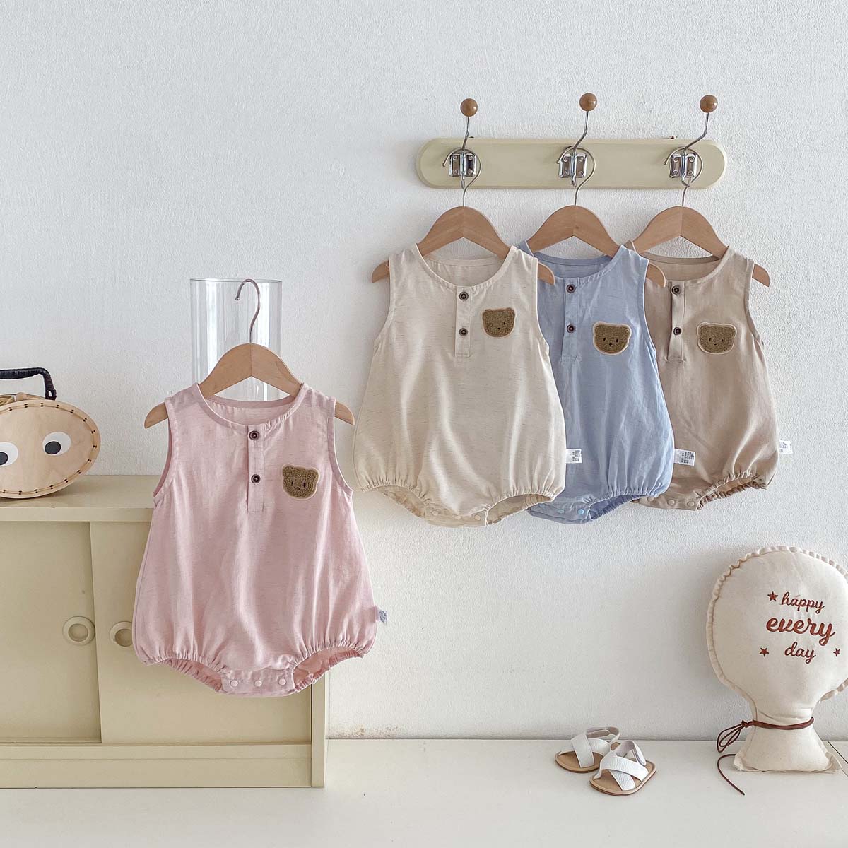 Baby Summer Bear Thin Sleevele - Baby Summer Linen Sleeveless Jumpsuit recension och pris