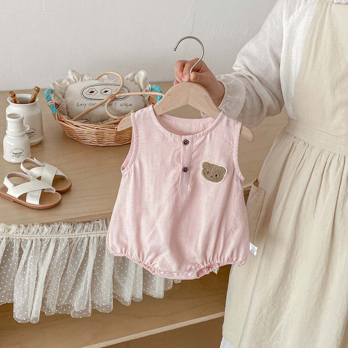 Baby Summer Bear Thin Sleevele - Baby Summer Linen Sleeveless Jumpsuit recension och pris
