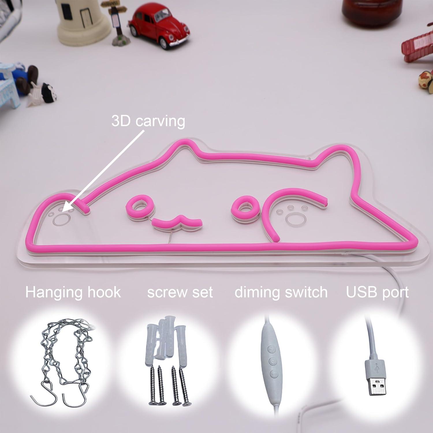 Cat Neon Sign Animal USB Dimma - Nursery recension och pris