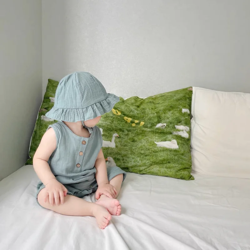 2Pcs/Set Baby Summer Clothing  - Baby Summer Linen Sleeveless Jumpsuit recension och pris