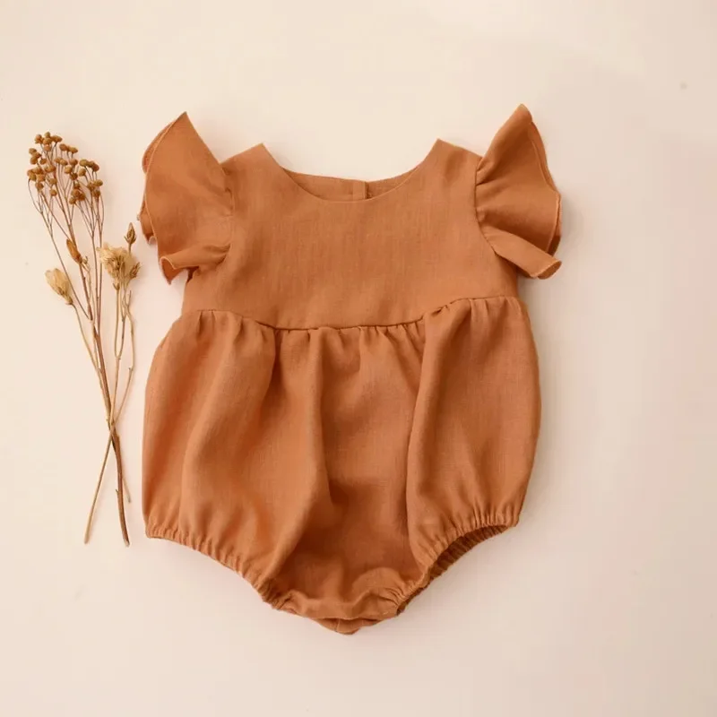 0-24M Linen Cotton Newborn Gir - Baby Summer Linen Sleeveless Jumpsuit recension och pris