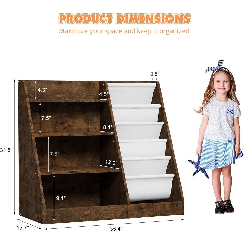 4-Tier Wooden Toddler Bookshel - Nursery recension och pris